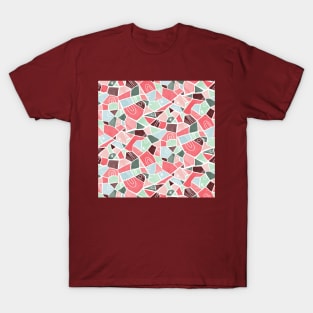 Coral and Mint Solid Shapes T-Shirt